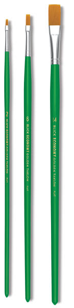 Golden Taklon Brushes - Flat, Sizes 2, 6, 4