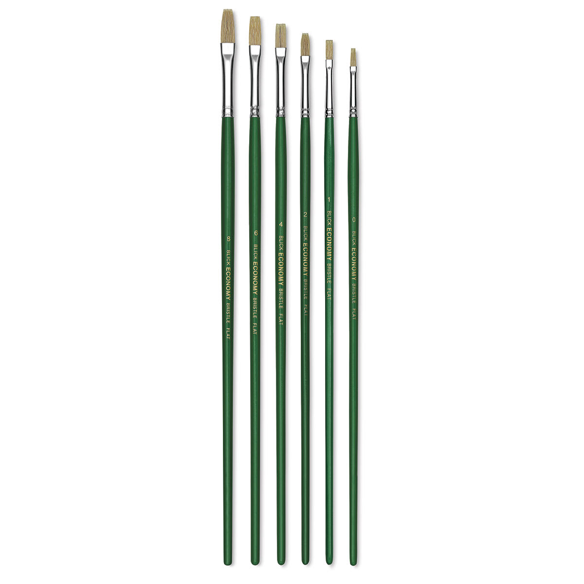 Blick Economy White Bristle Brush Set - Flat, Set of 6