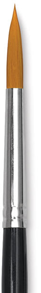 Dynasty Finest Golden Synthetic Brush - Closeup of Round brush
