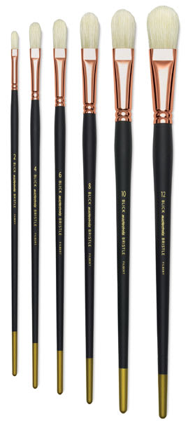 Blick Masterstroke Interlocking Bristle Brushes - Filberts, Set of 6