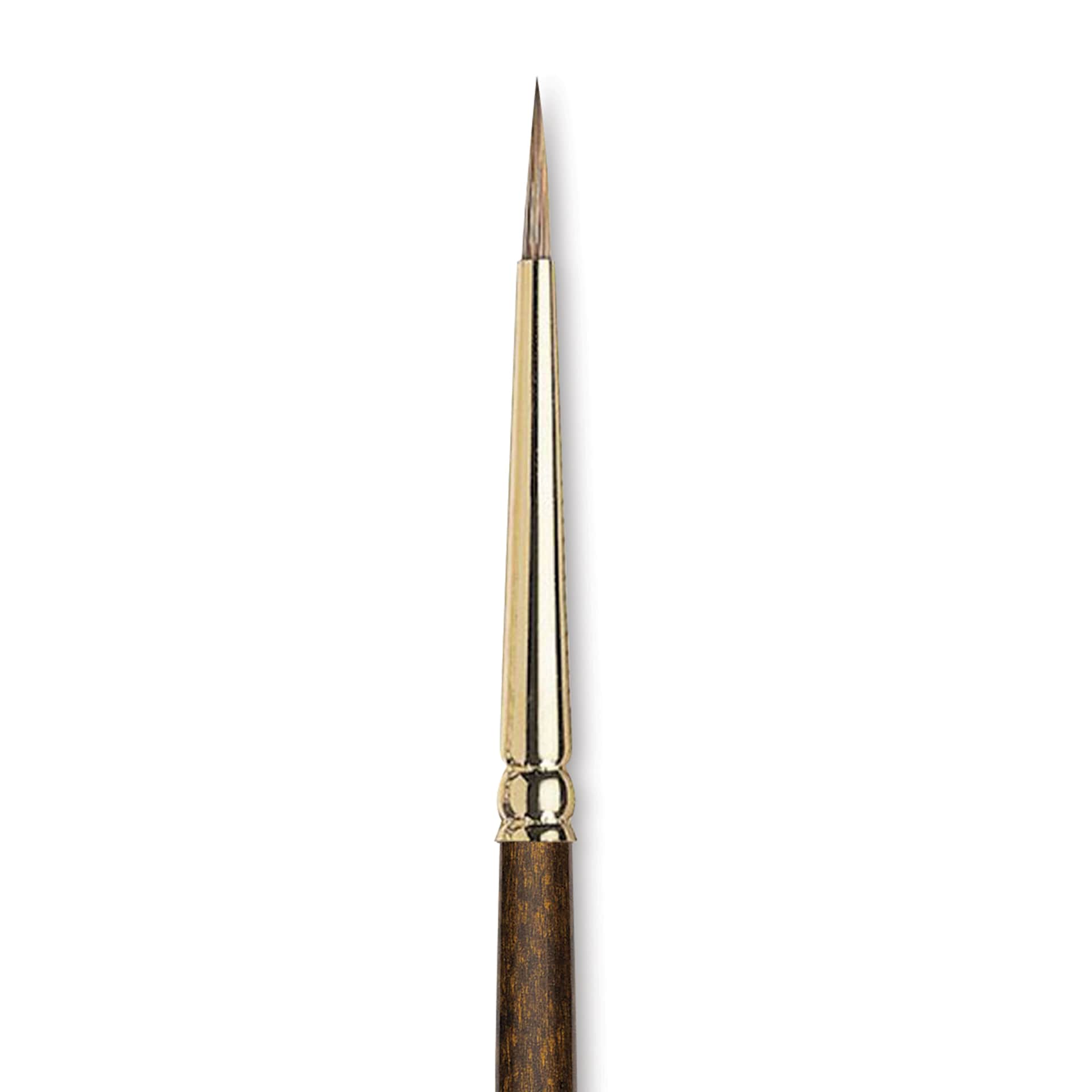 Winsor & Newton Monarch Mongoose Brush - Round, Long Handle, Size 2/0, close up