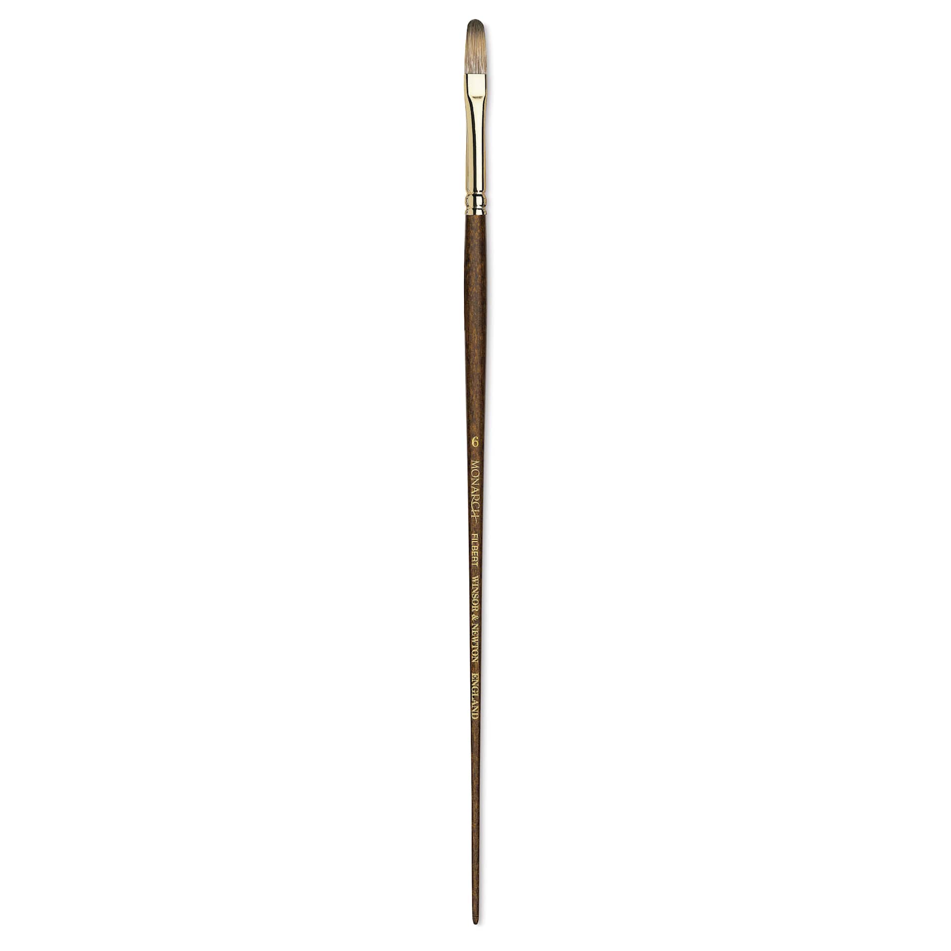 Winsor & Newton Monarch Mongoose Brush - Filbert, Long Handle, Size 6