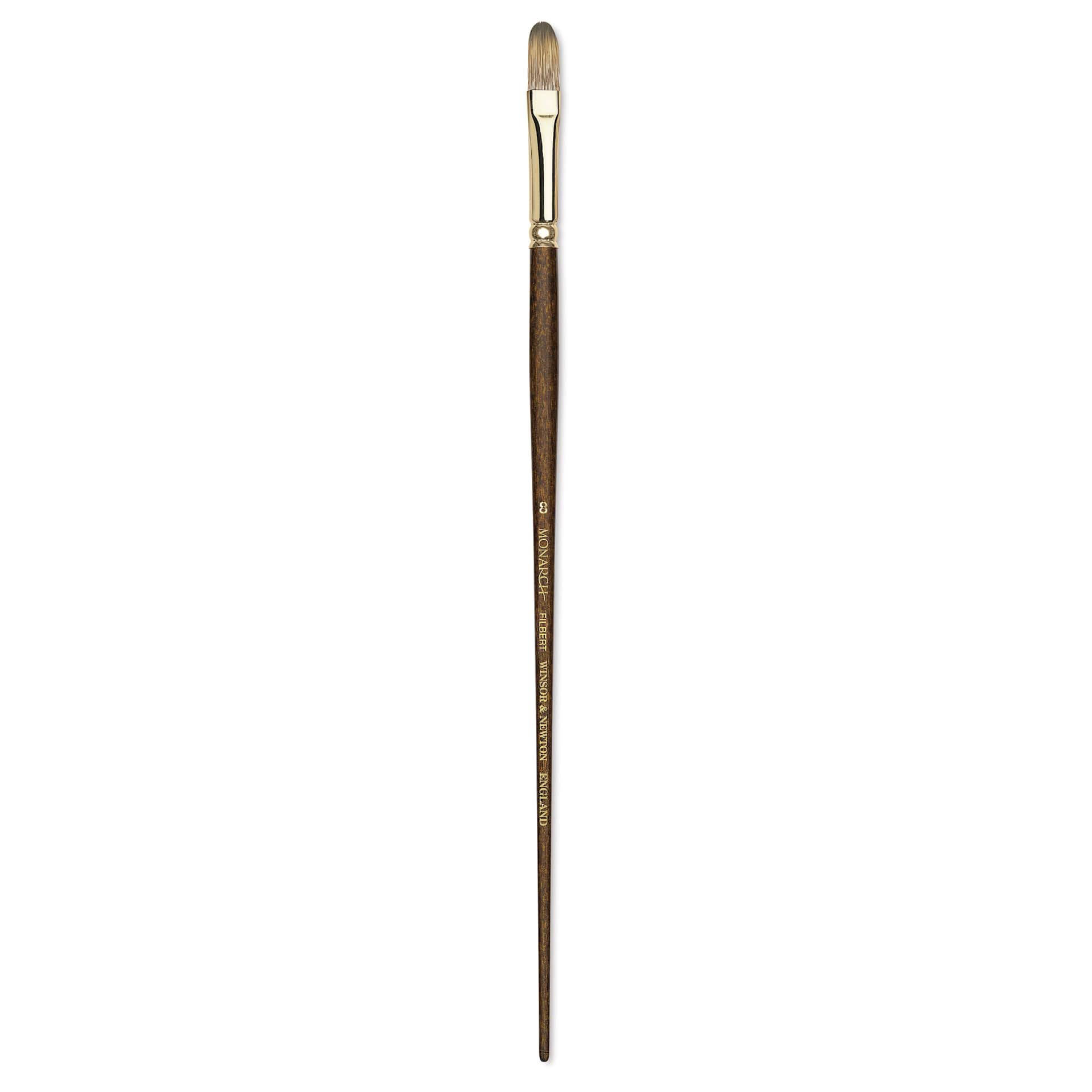Winsor & Newton Monarch Mongoose Brush - Filbert, Long Handle, Size 8
