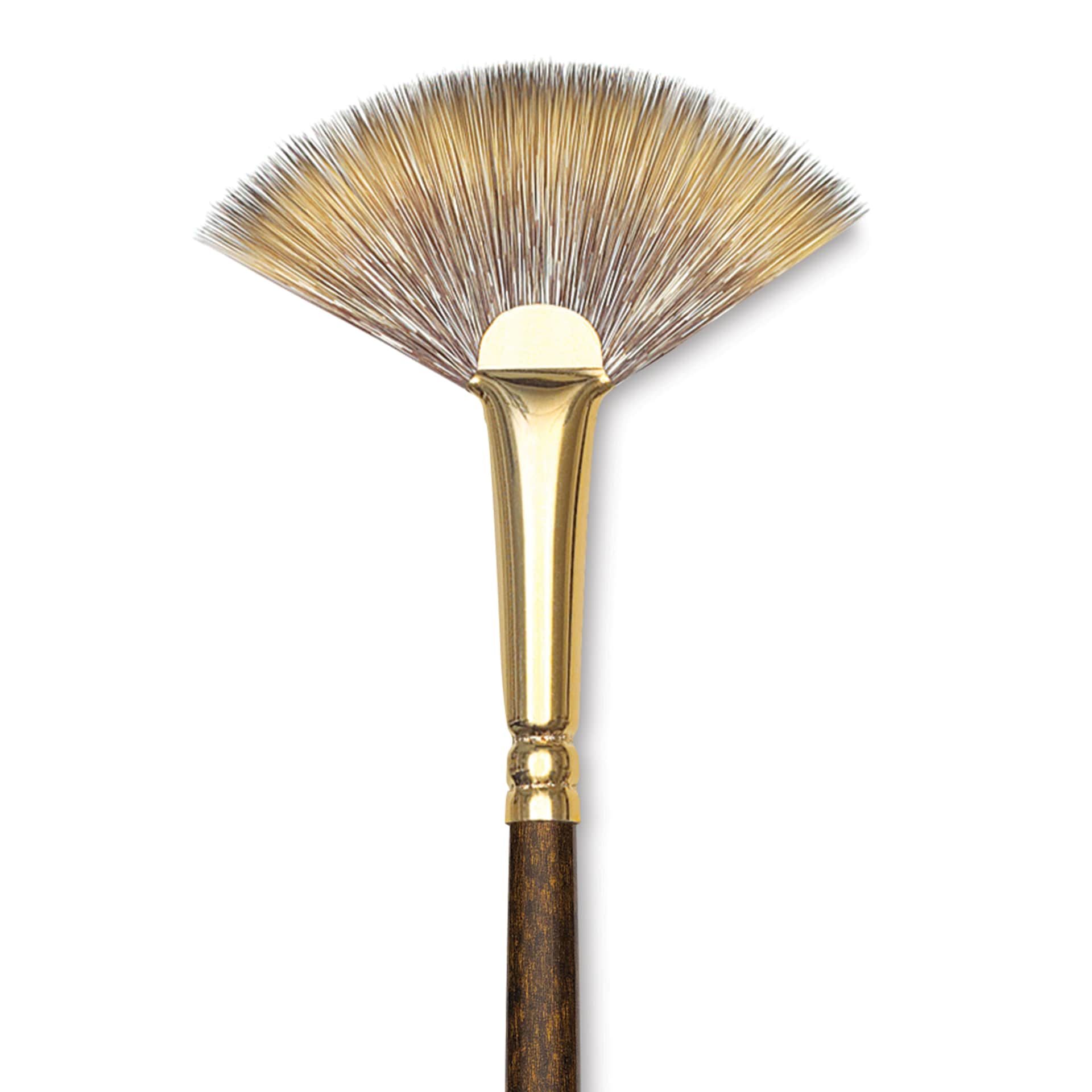 Winsor & Newton Monarch Mongoose Brush - Fan, Long Handle, Size 2, close up