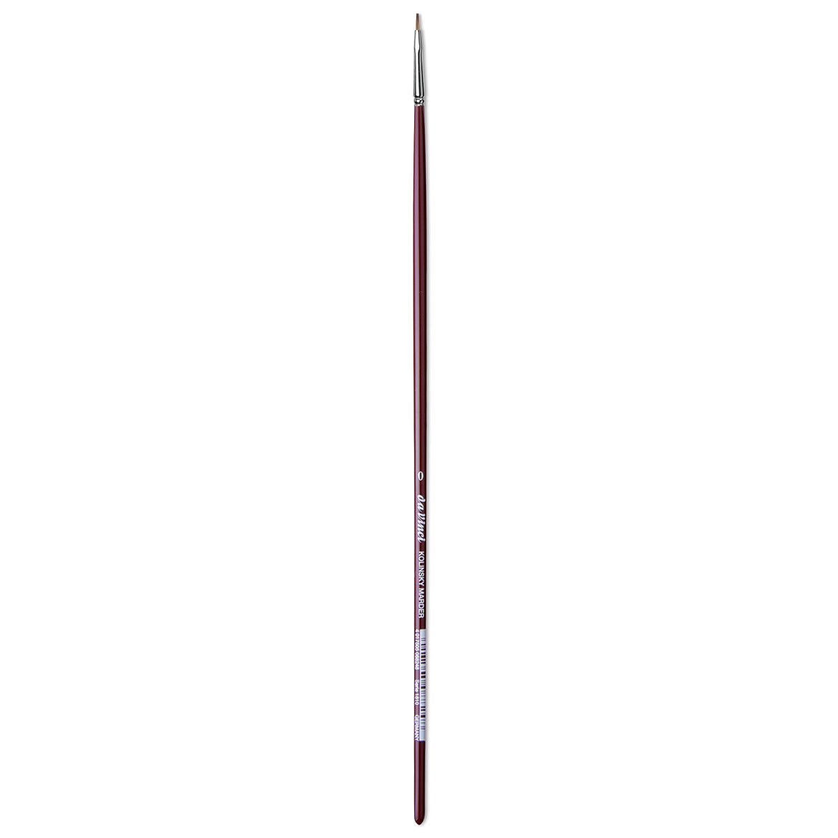 Da Vinci Kolinsky Red Oil Sable Brush - Bright, Long Handle, Size 0