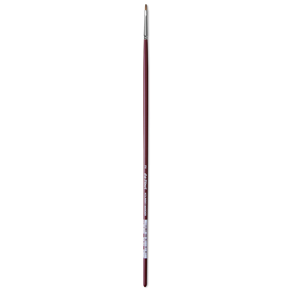 Da Vinci Kolinsky Red Oil Sable Brush - Bright, Long Handle, Size 2