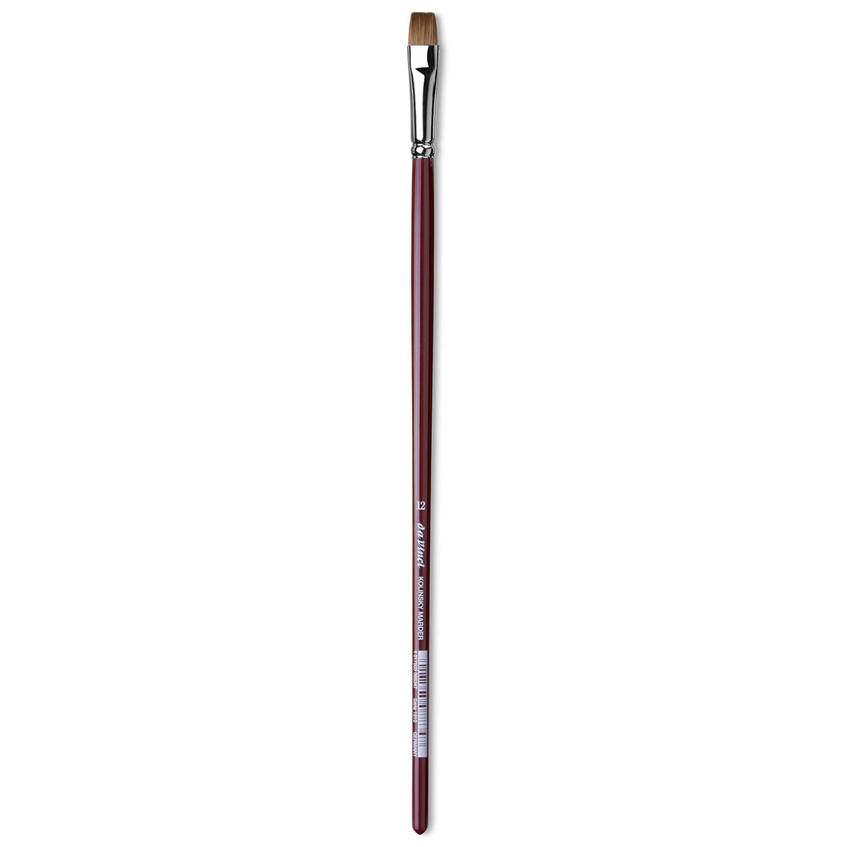 Da Vinci Kolinsky Red Oil Sable Brush - Bright, Long Handle, Size 12