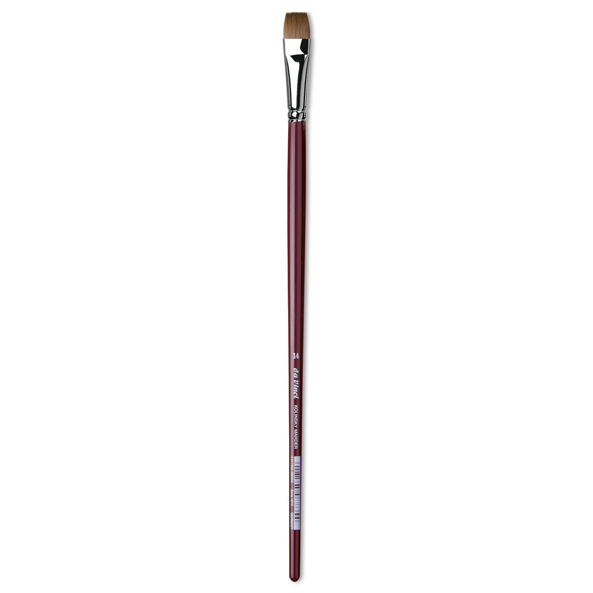 Da Vinci Kolinsky Red Oil Sable Brush - Bright, Long Handle, Size 14