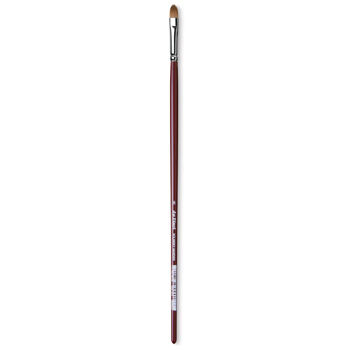 Da Vinci Kolinsky Red Oil Sable Brush - Filbert, Long Handle, Size 8