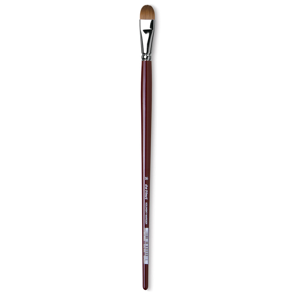 Da Vinci Kolinsky Red Oil Sable Brush - Filbert, Long Handle, Size 16