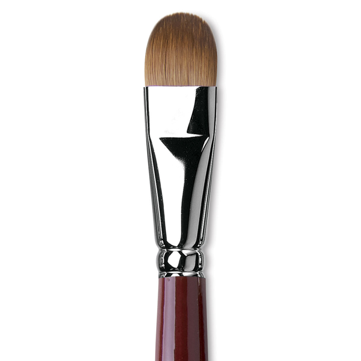 Da Vinci Kolinsky Red Oil Sable Brush - Filbert, Long Handle, Size 18 close up