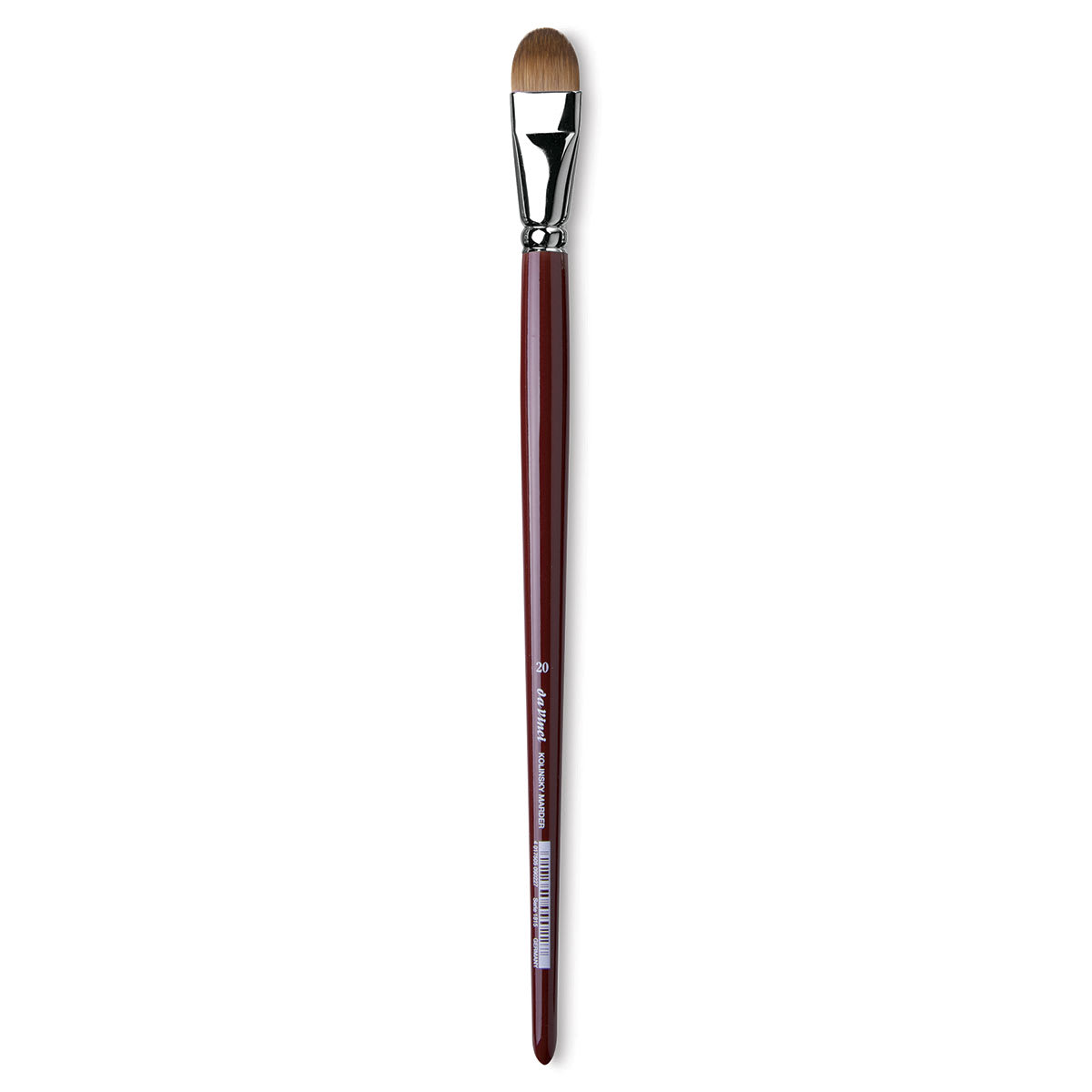 Da Vinci Kolinsky Red Oil Sable Brush - Filbert, Long Handle, Size 20
