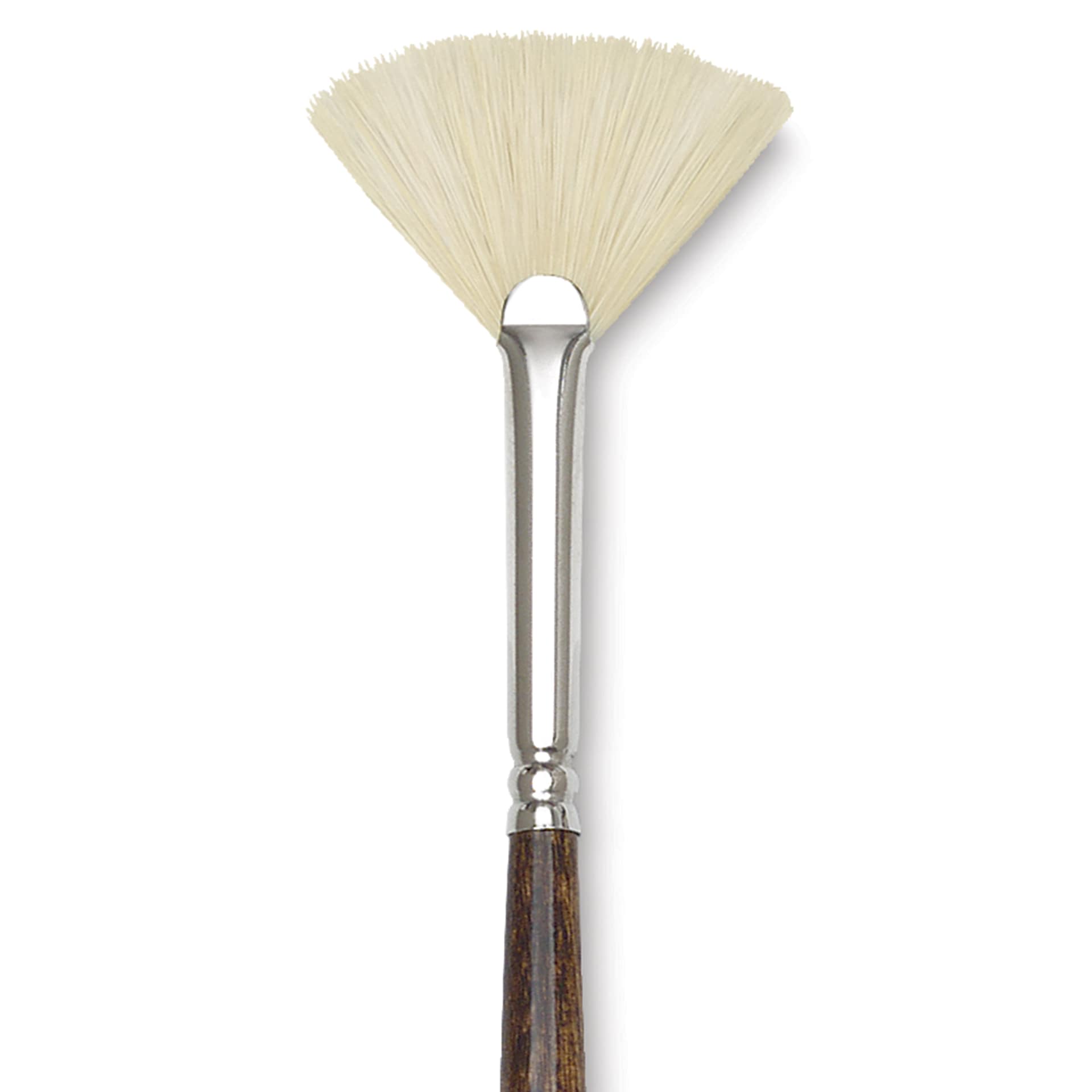Blick Masterstroke White Bristle Brush - Fan, Short Handle, Size 2, close up
