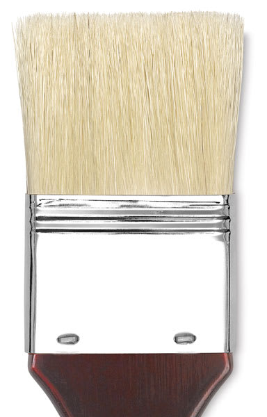Blick Masterstroke Pure White Hog Bristle Skywash - Closeup of brush