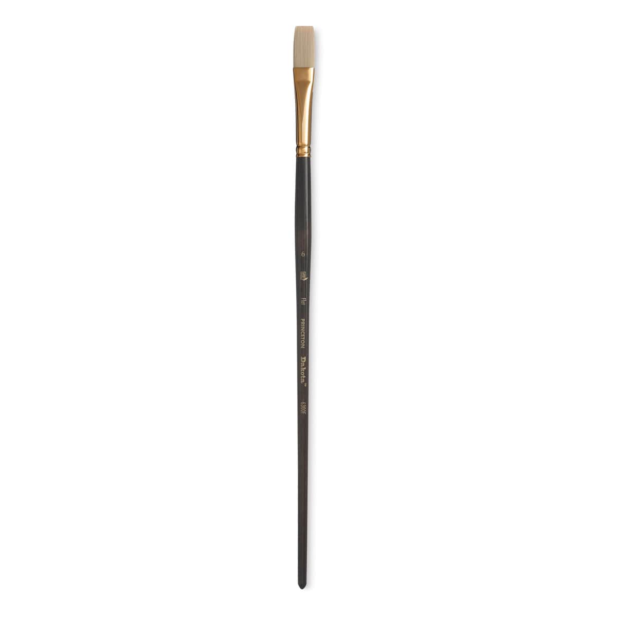 Princeton Series 6300 Dakota Synthetic Bristle Brush - Flat, Long Handle, Size 6