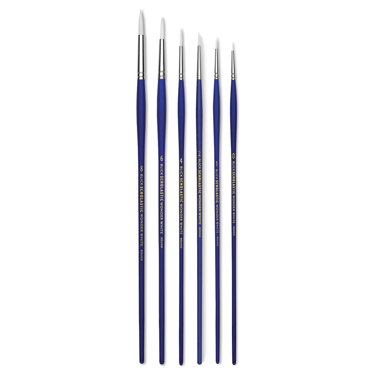 Blick Scholastic Wonder White Brush Set - Round, Long Handle, Set of 6