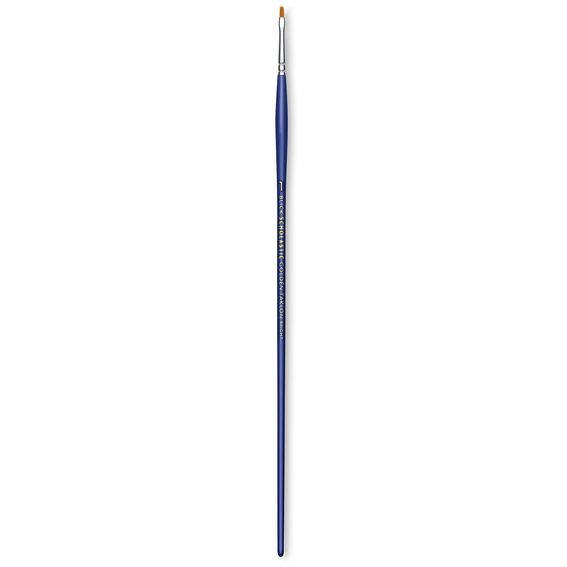 Blick Scholastic Golden Taklon Brush - Bright, Long Handle, Size 1