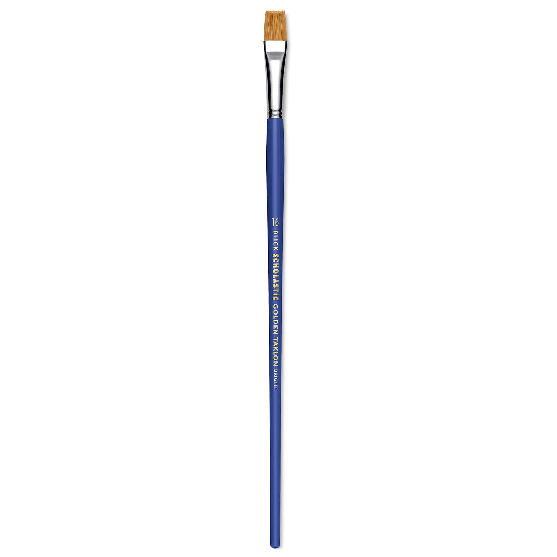 Blick Scholastic Golden Taklon Brush - Bright, Long Handle, Size 16