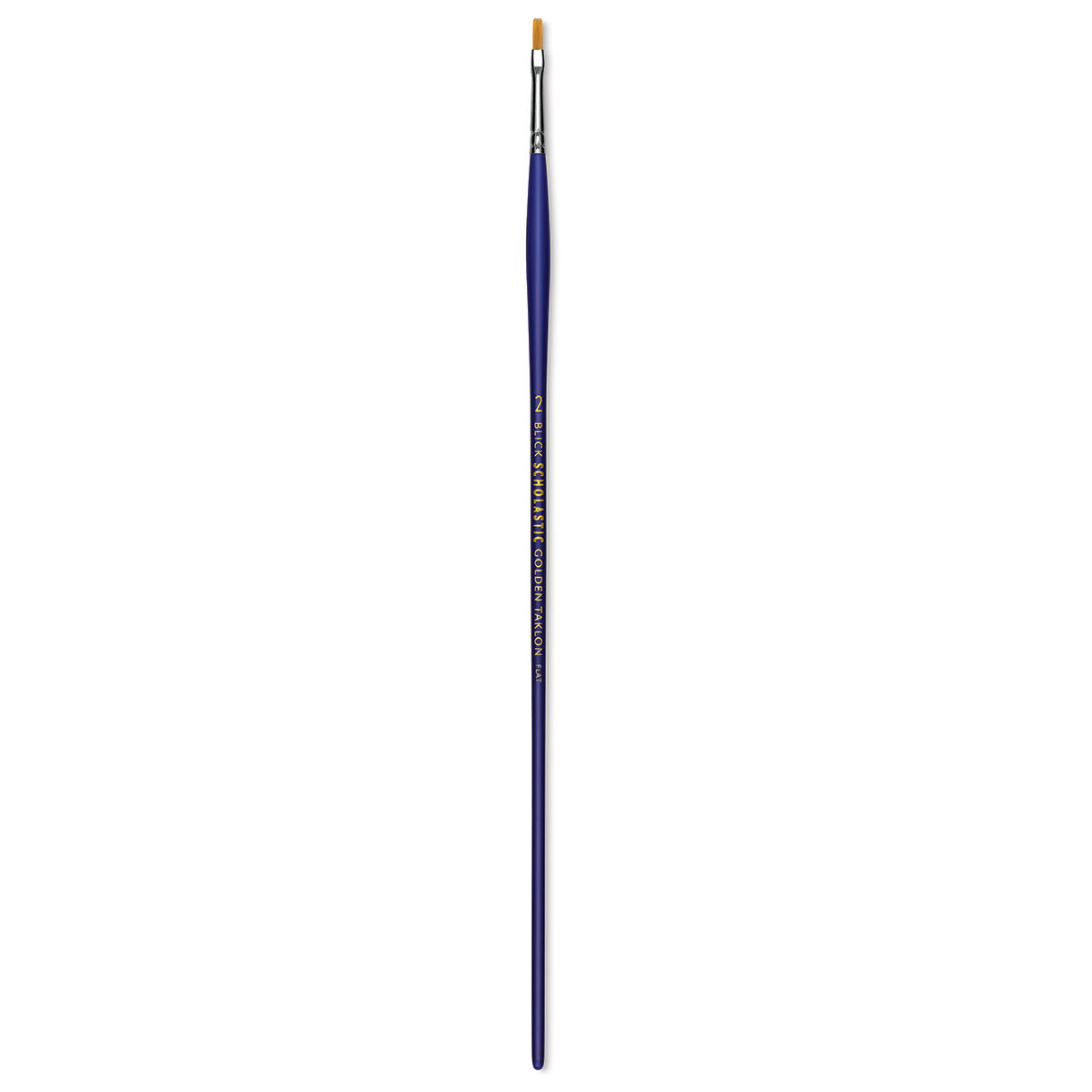 Blick Scholastic Golden Taklon Brush - Flat, Long Handle, Size 2