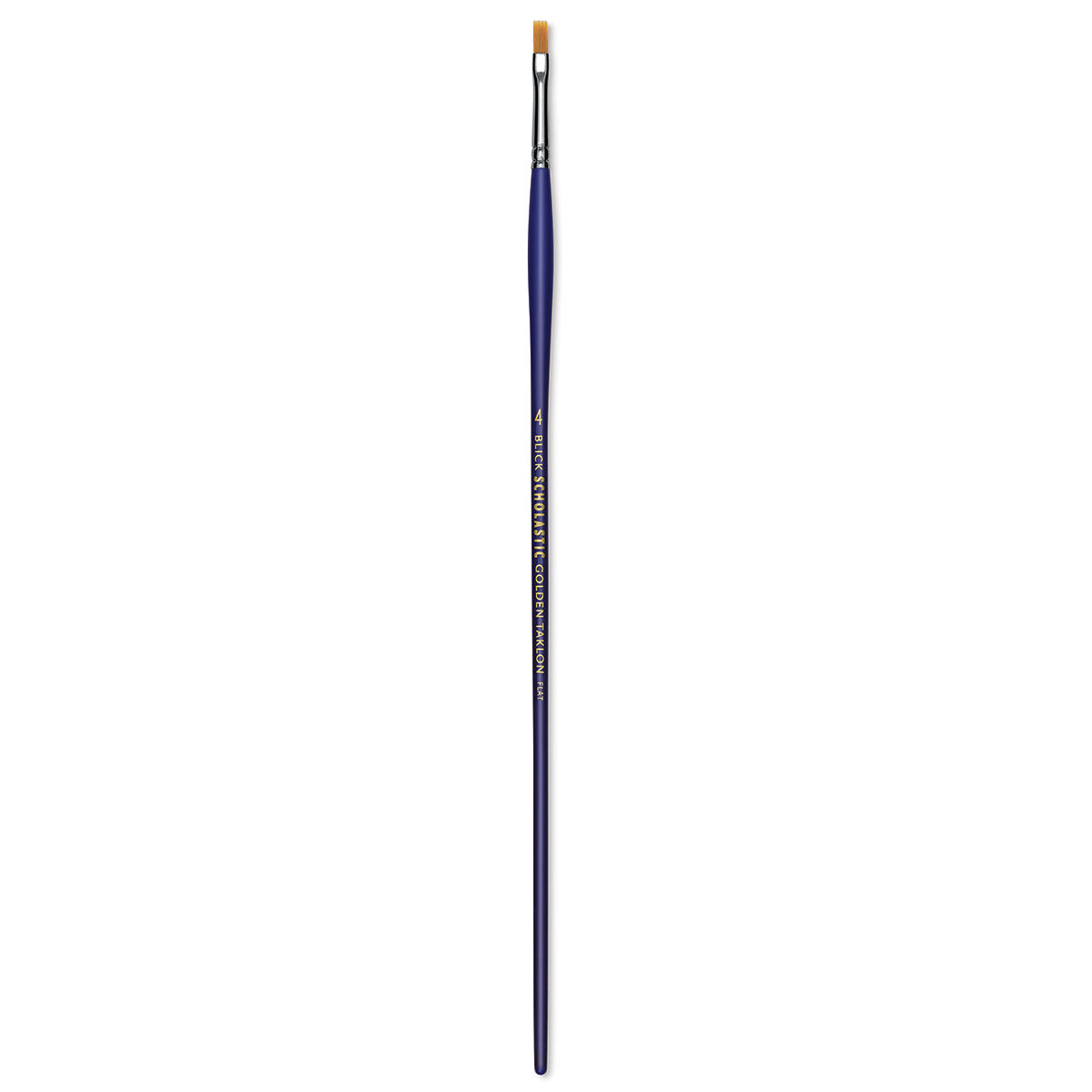 Blick Scholastic Golden Taklon Brush - Flat, Long Handle, Size 4