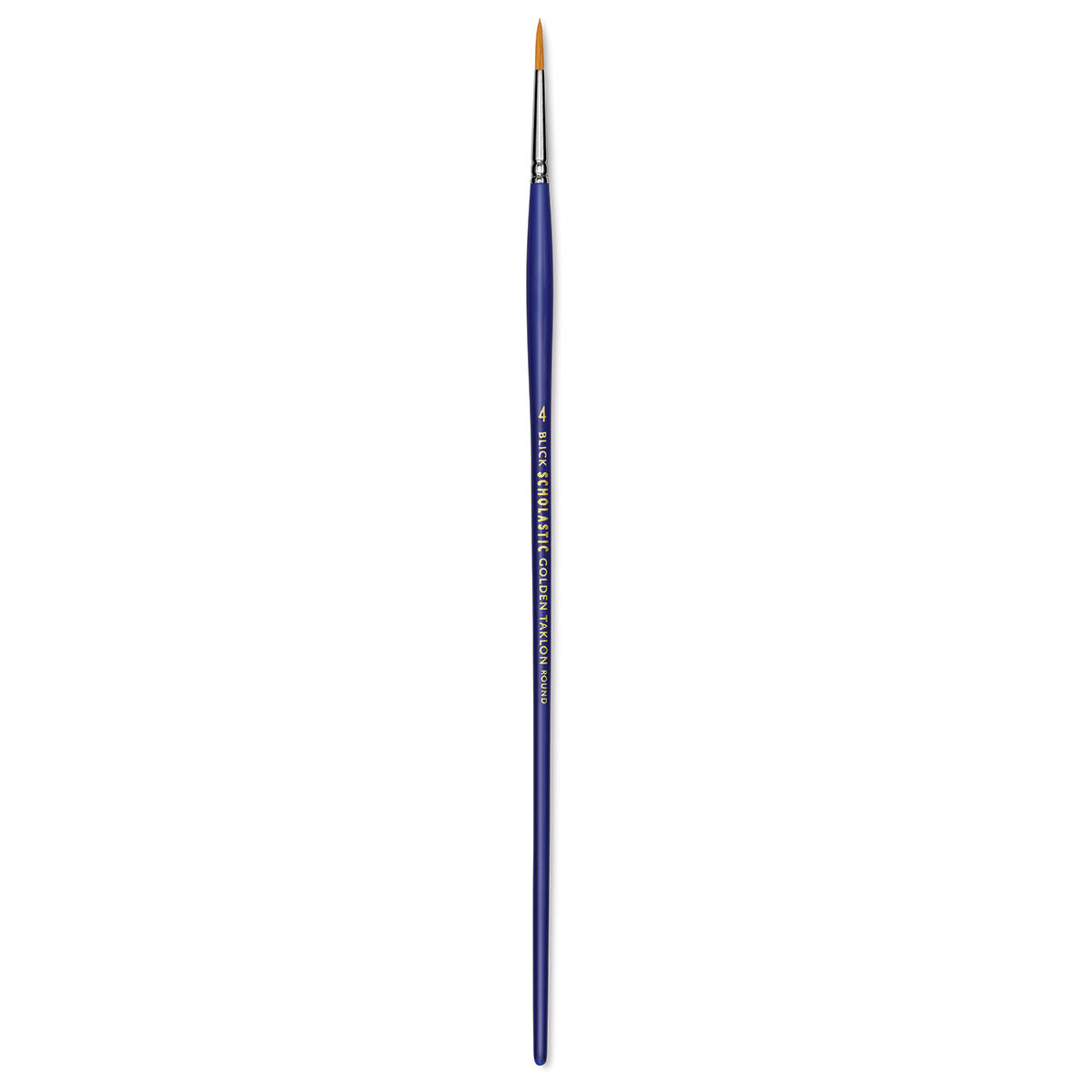 Blick Scholastic Golden Taklon Brush - Round, Long Handle, Size 4