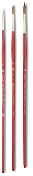 Heritage Series 4000 Synthetic Brushes - Three Round Brushes shown upright