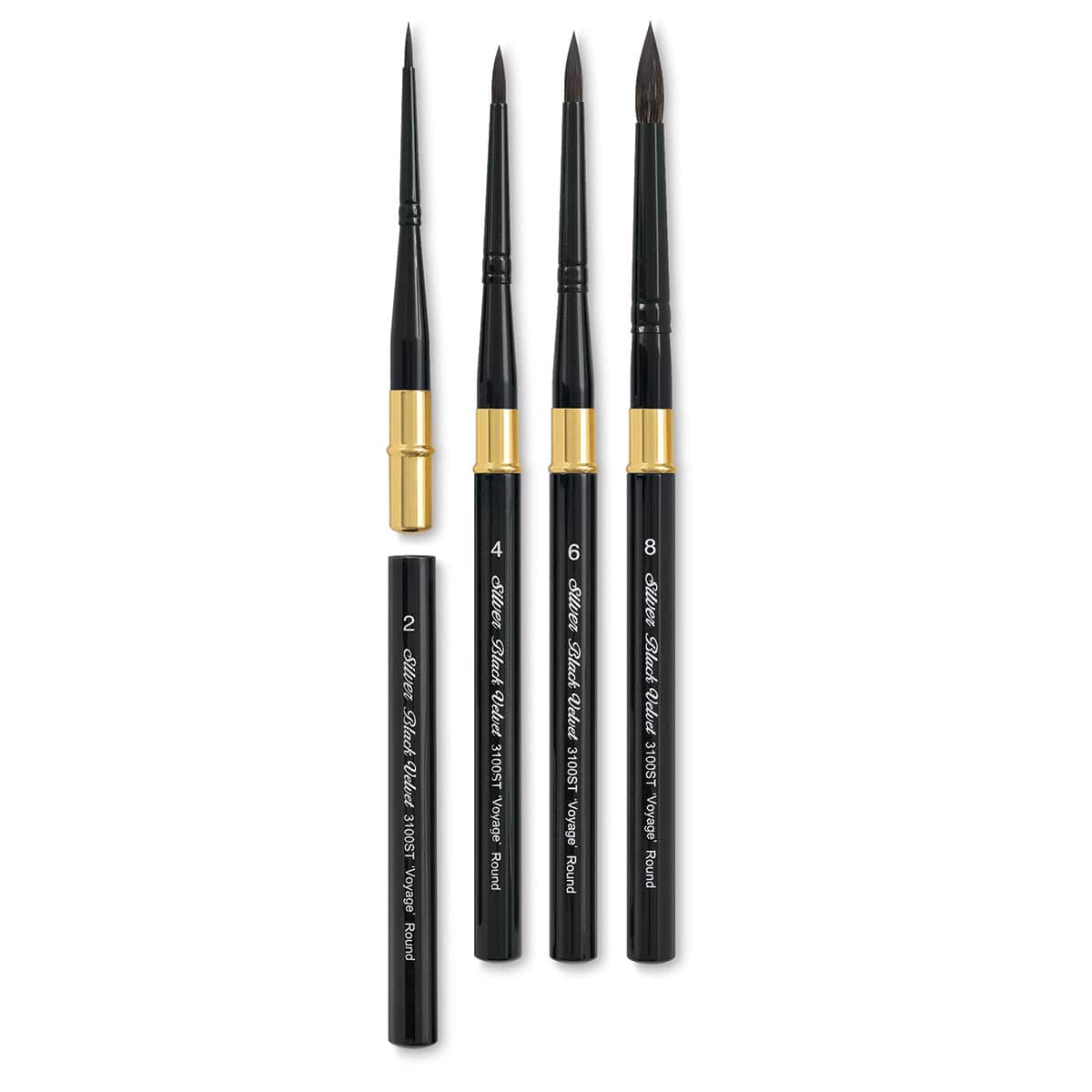 Silver Brush Black Velvet Voyage Travel Brushes - Travel Rounds, Set of 4 Silver Brush Black Velvet Voyage Travel Brushes - Travel Rounds, Set of 4
