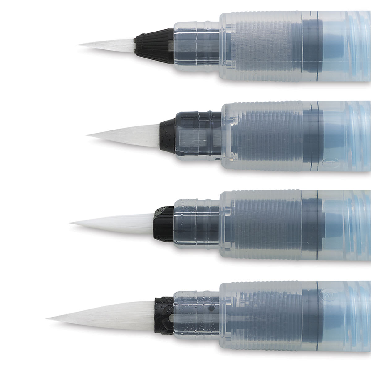 Pentel Aquash Water Brush - Set of 4, view of brush tips Pentel Aquash Water Brush - Set of 4, view of brush tips