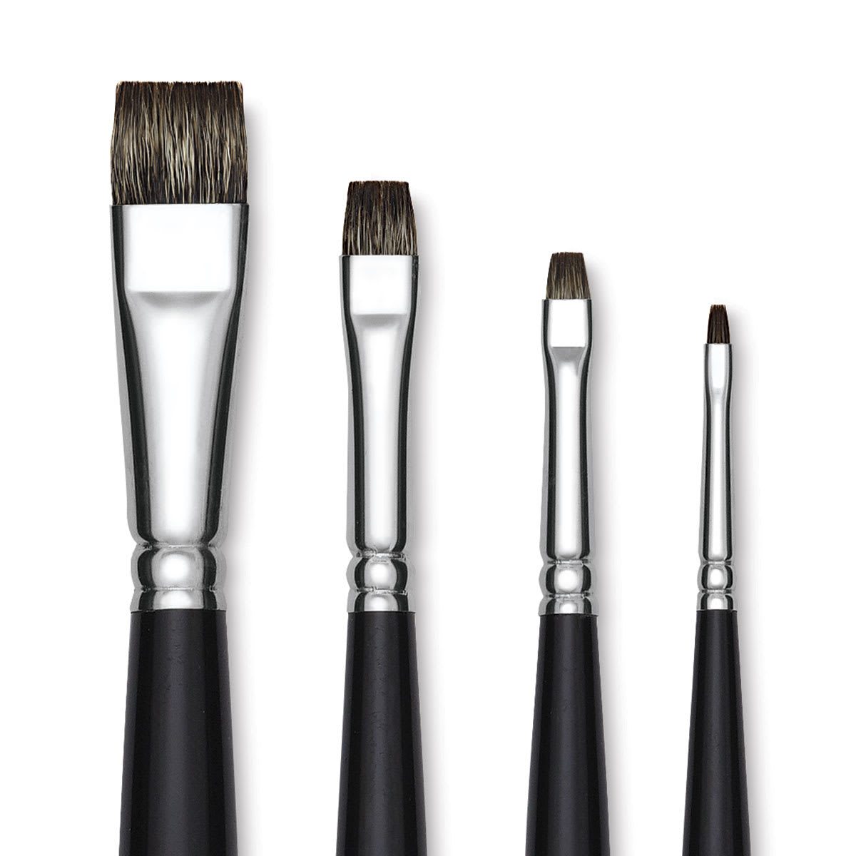 Raphaël Kevrin Plus Brushes - Closeup of tips of various size Short Bright Brushes