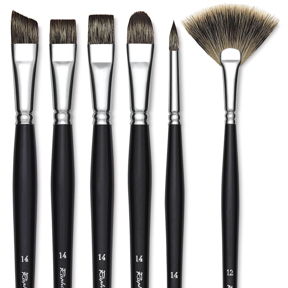 Raphaël Kevrin Plus Brushes - Closeup of tips of Various Brush Styles offered