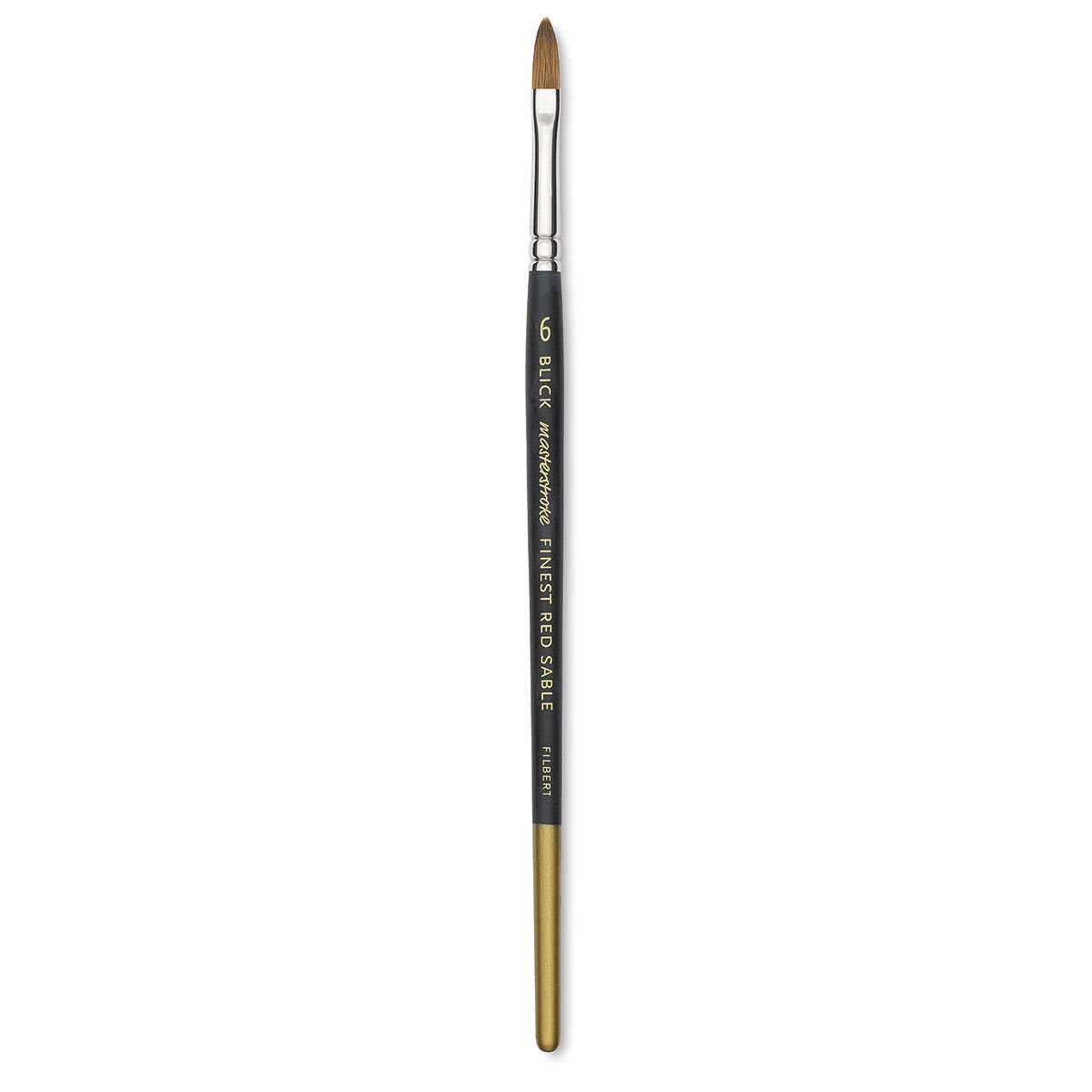Blick Masterstroke Finest Red Sable Brush - Filbert, Size 6, Short Handle, View full brush
