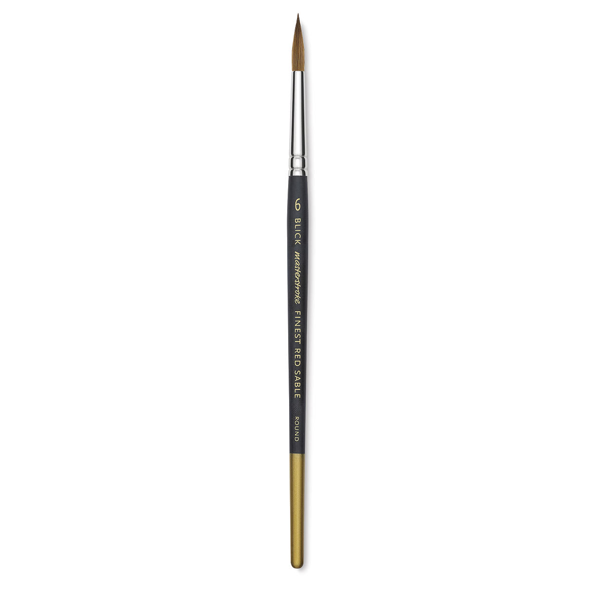 Blick Masterstroke Finest Red Sable Brush - Round, Size 6, Short Handle, View full brush