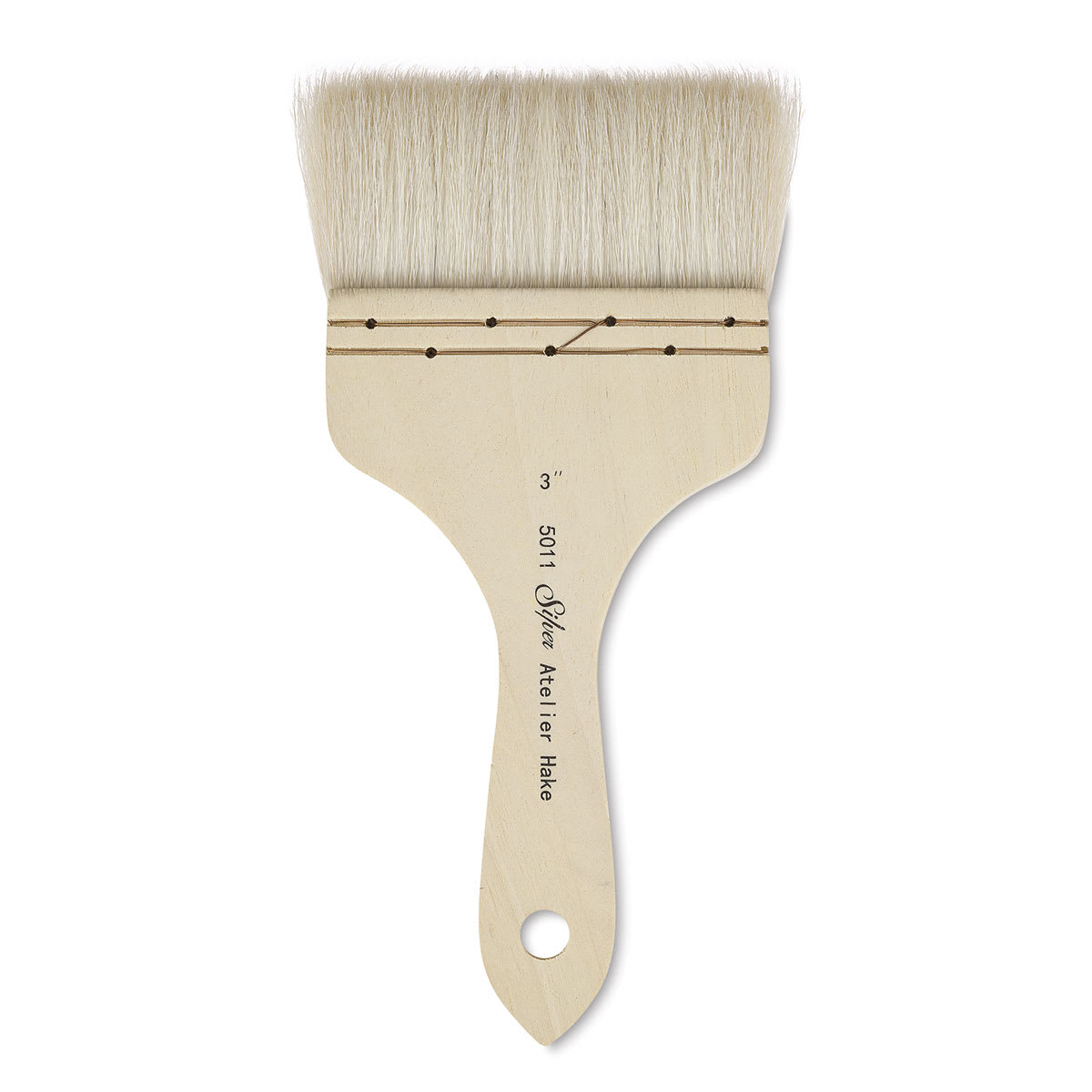 Silver Brush Atelier Hake Brush - Short Handled Flat Brush shown upright
