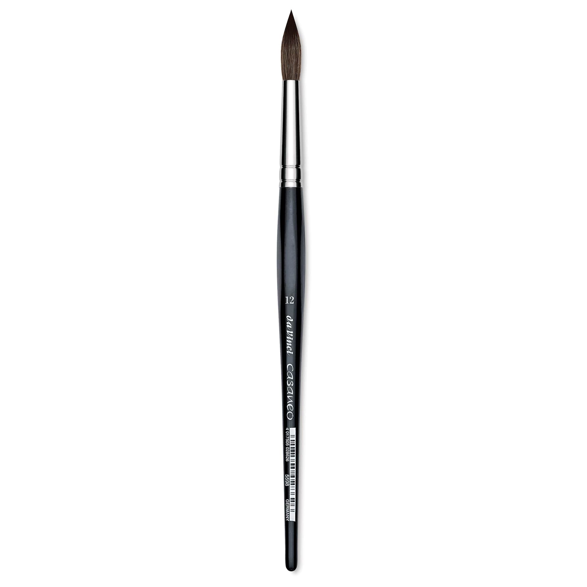 Da Vinci Casaneo Synthetic Squirrel Watercolor Brush - Round, Size 12, Short Handle, Synthetic