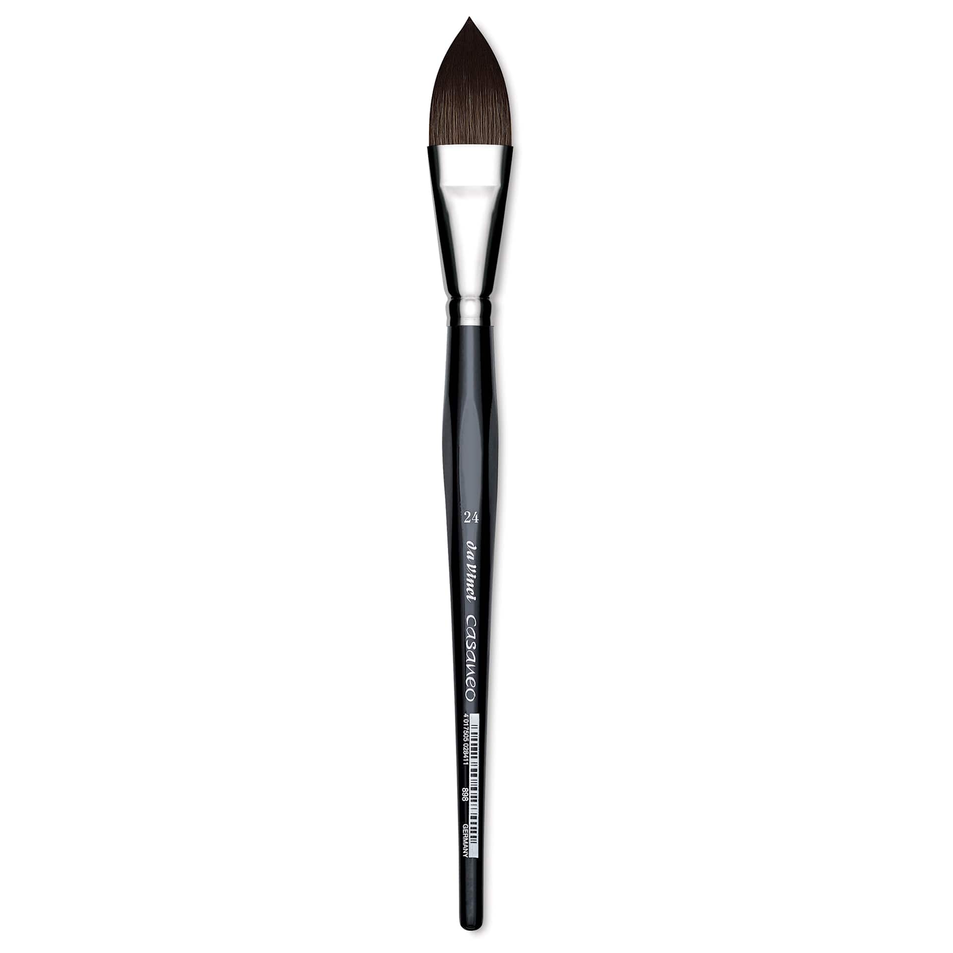 Da Vinci Casaneo Synthetic Squirrel Watercolor Brush - Pointed Oval Wash, Size 24, Short Handle, Synthetic