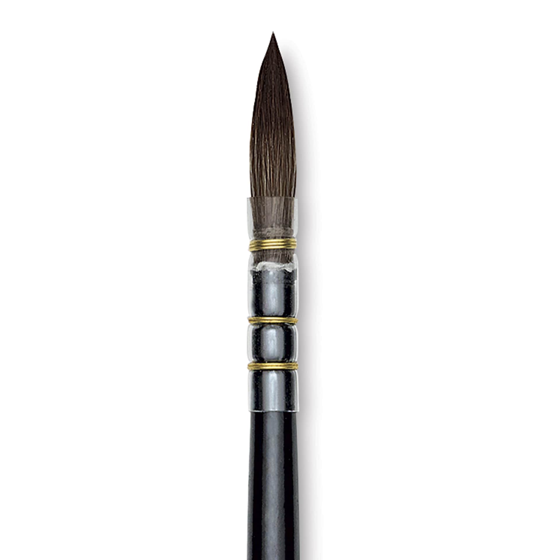 Da Vinci Casaneo Synthetic Squirrel Watercolor Brush - Quill Round Wash, Size 0, Short Handle, Synthetic, close up