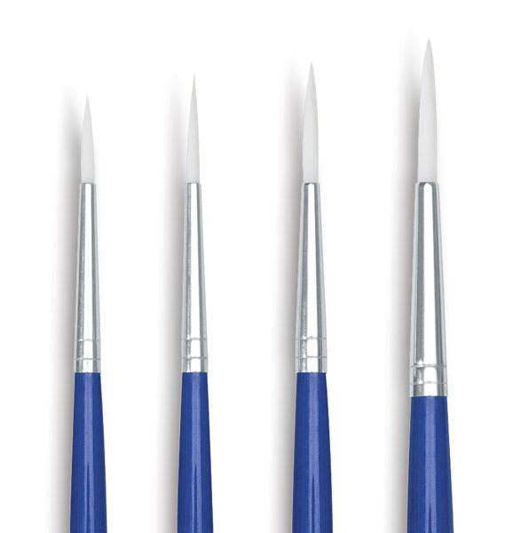 Wonder White Script Brushes, Set of 4, Short Handle