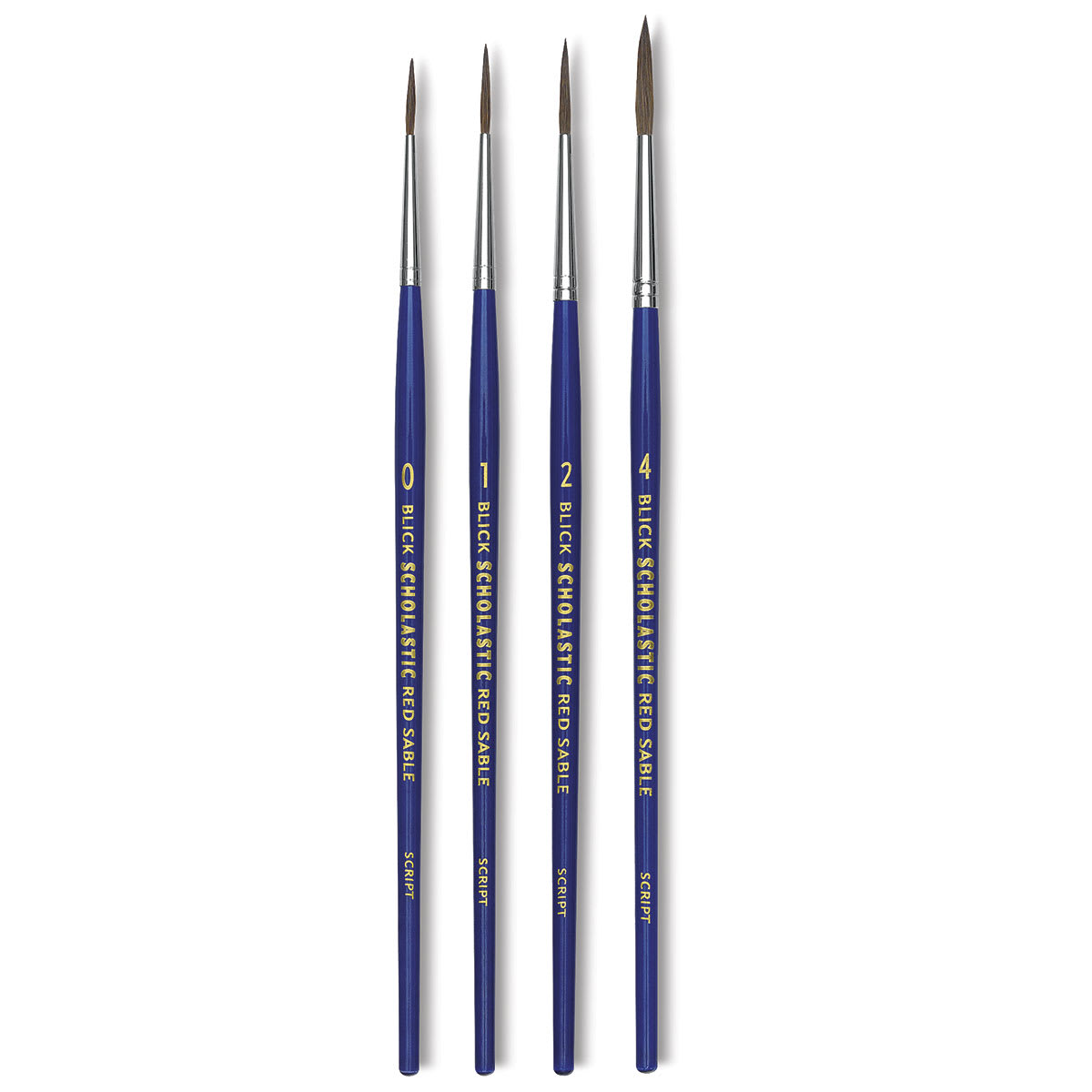 Blick Scholastic Red Sable Brush Set - Script, Set of 4