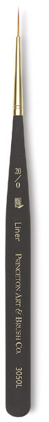 Princeton Mini Detailer Series 300 Synthetic Brushes, Liner Mini Brush - Size 20/0