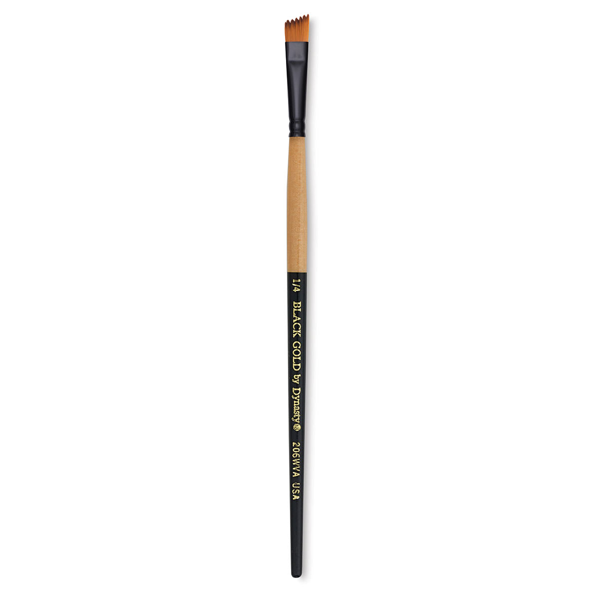Dynasty Black Gold Brush - Wave Angle, Short Handle, 1/4"