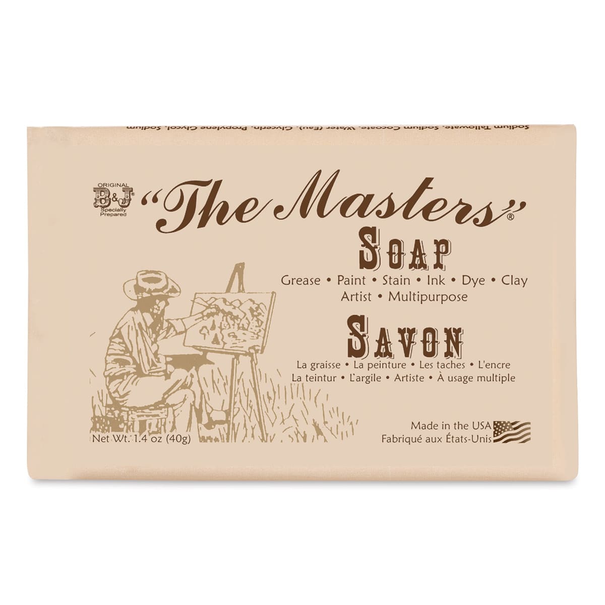 The Masters Artist's Hand Soap - Front of package of Bar, 1.4 oz size The Masters Artist's Hand Soap - Front of package of Bar, 1.4 oz size