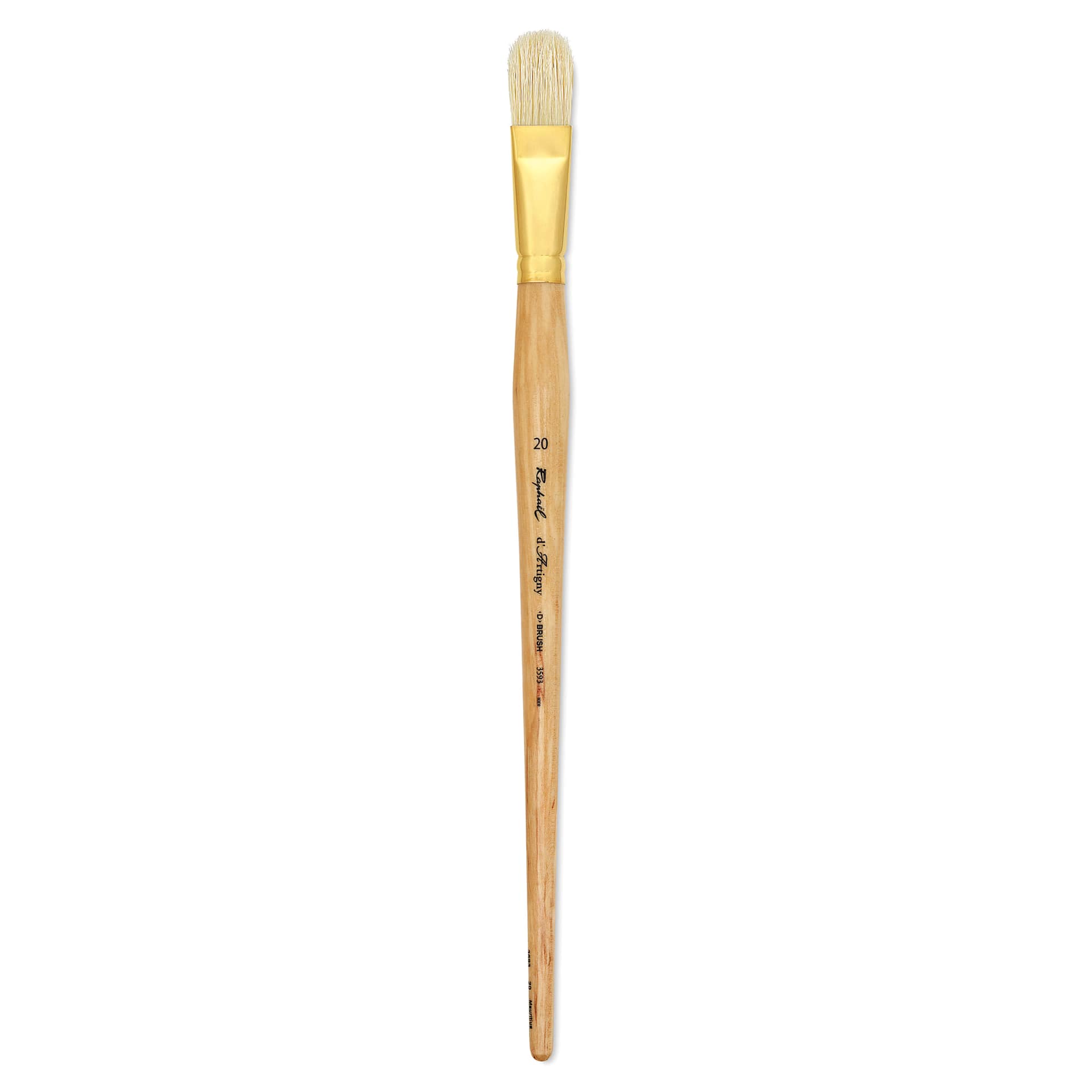 Raphaël D'Artigny Interlocked White Bristle Brush - D-Brush, Long Handle, Size 20 full length