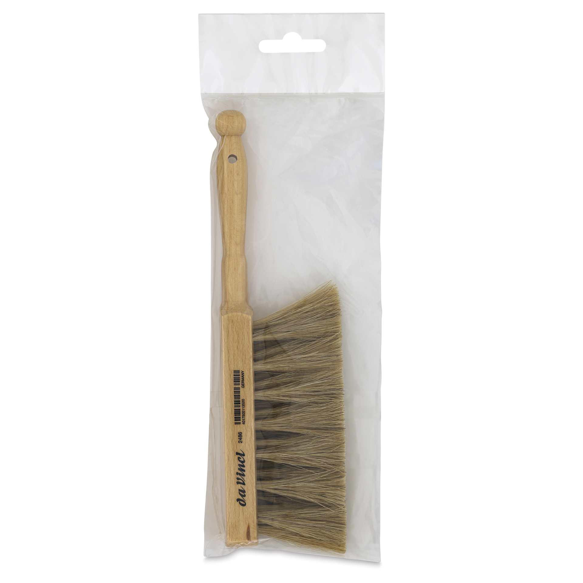 Da Vinci Horse Hair Dusting Brush - Long Handle, 13 mm x 60 mm, inside of the packaging Da Vinci Horse Hair Dusting Brush - Long Handle, 13 mm x 60 mm, inside of the packaging
