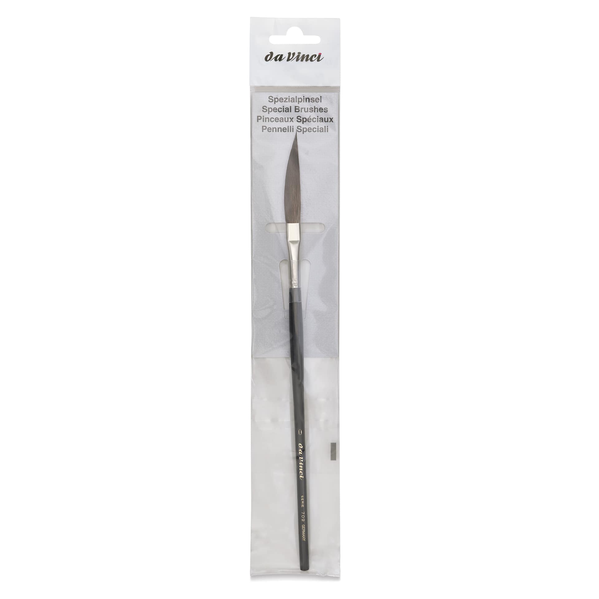 Da Vinci Kazan Squirrel Striper Brush - Sword Striper, Size 0, inside of the packaging Da Vinci Kazan Squirrel Striper Brush - Sword Striper, Size 0, inside of the packaging