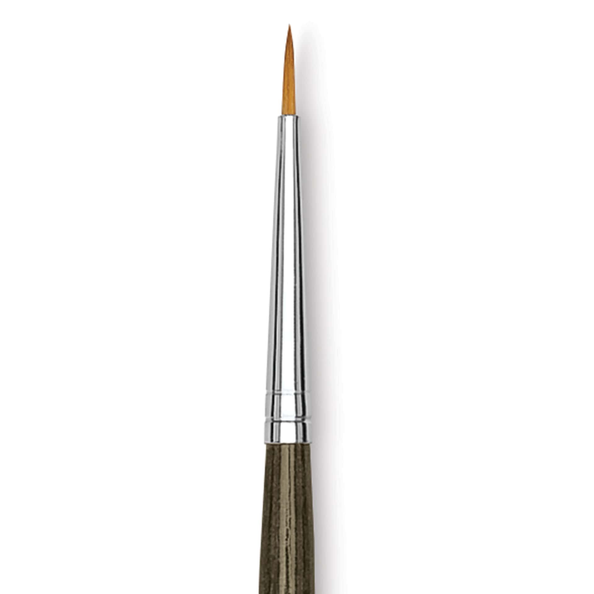 Blick Studio Short Handle Synthetic Brush - Round, Black Handle, Size 0, close up