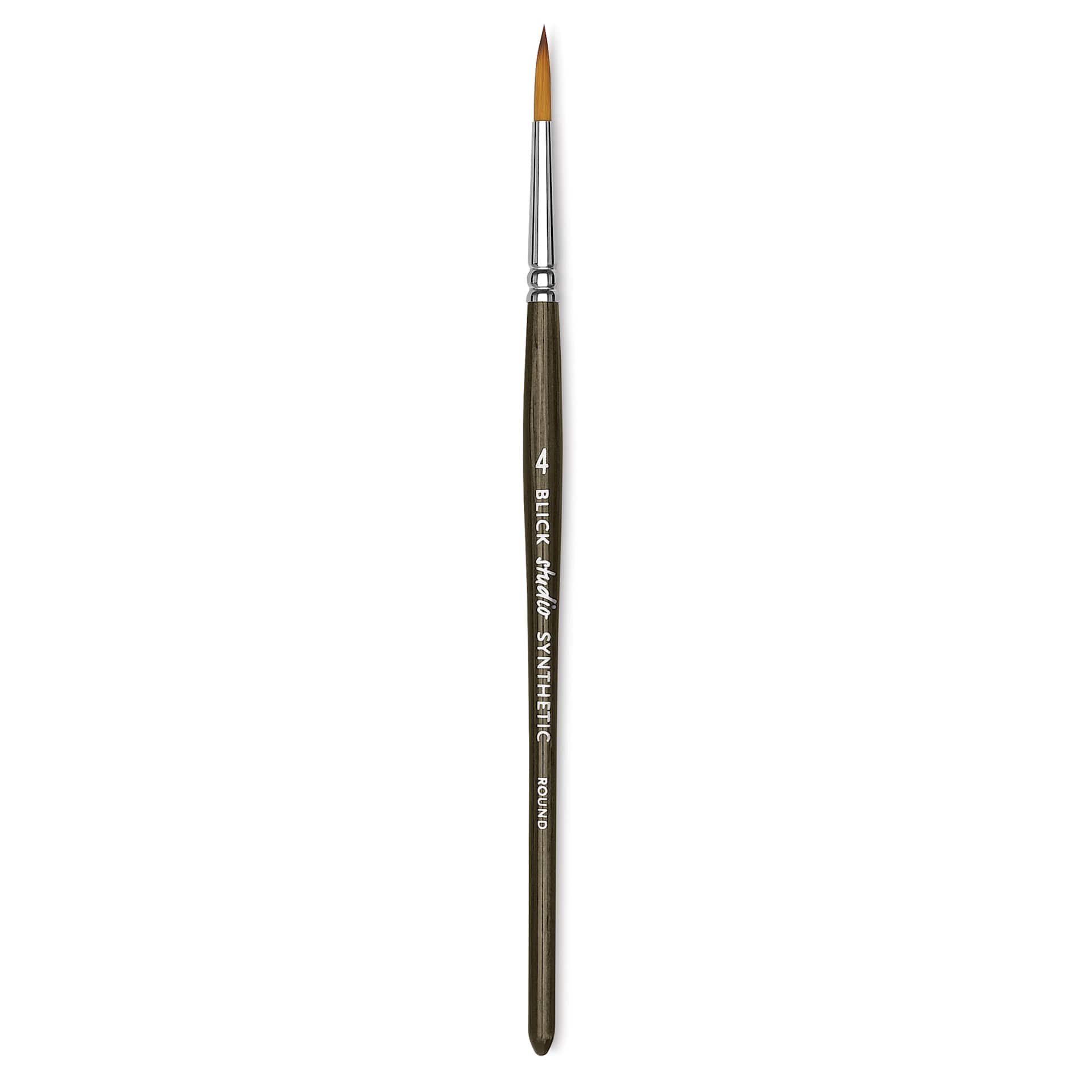 Blick Studio Short Handle Synthetic Brush - Round, Black Handle, Size 4