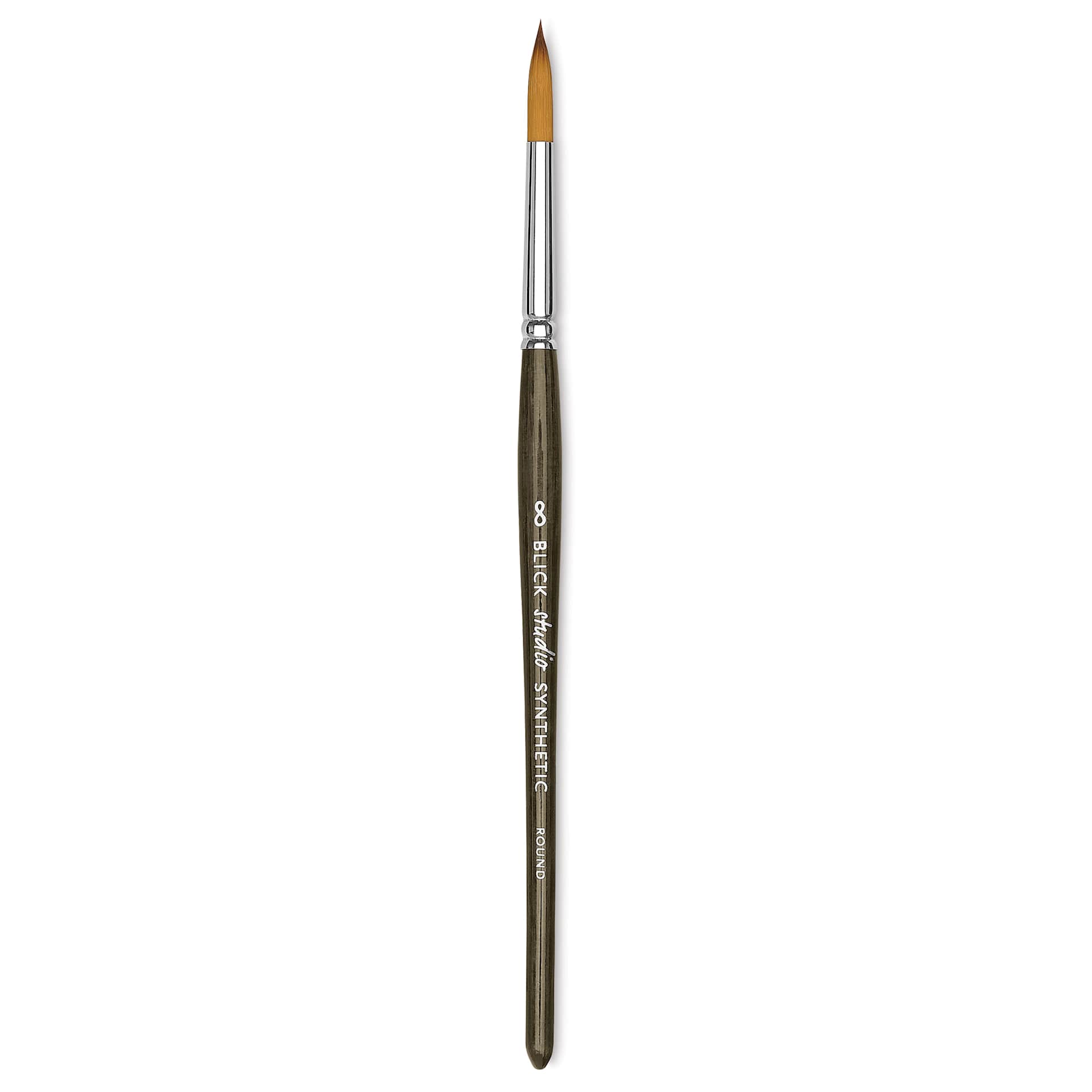 Blick Studio Short Handle Synthetic Brush - Round, Black Handle, Size 8