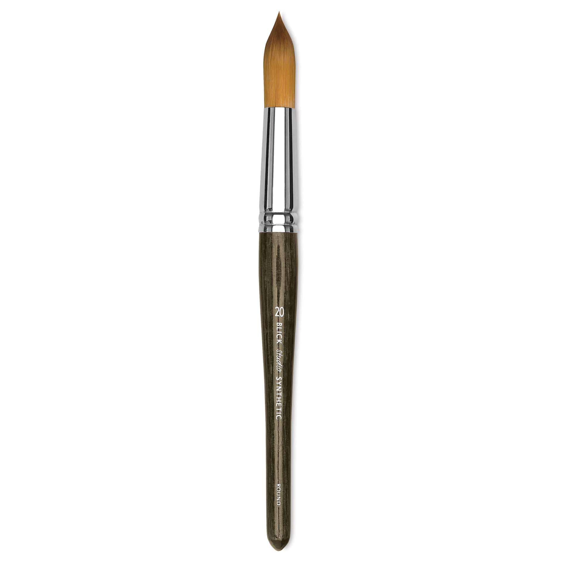 Blick Studio Short Handle Synthetic Brush - Round, Black Handle, Size 20