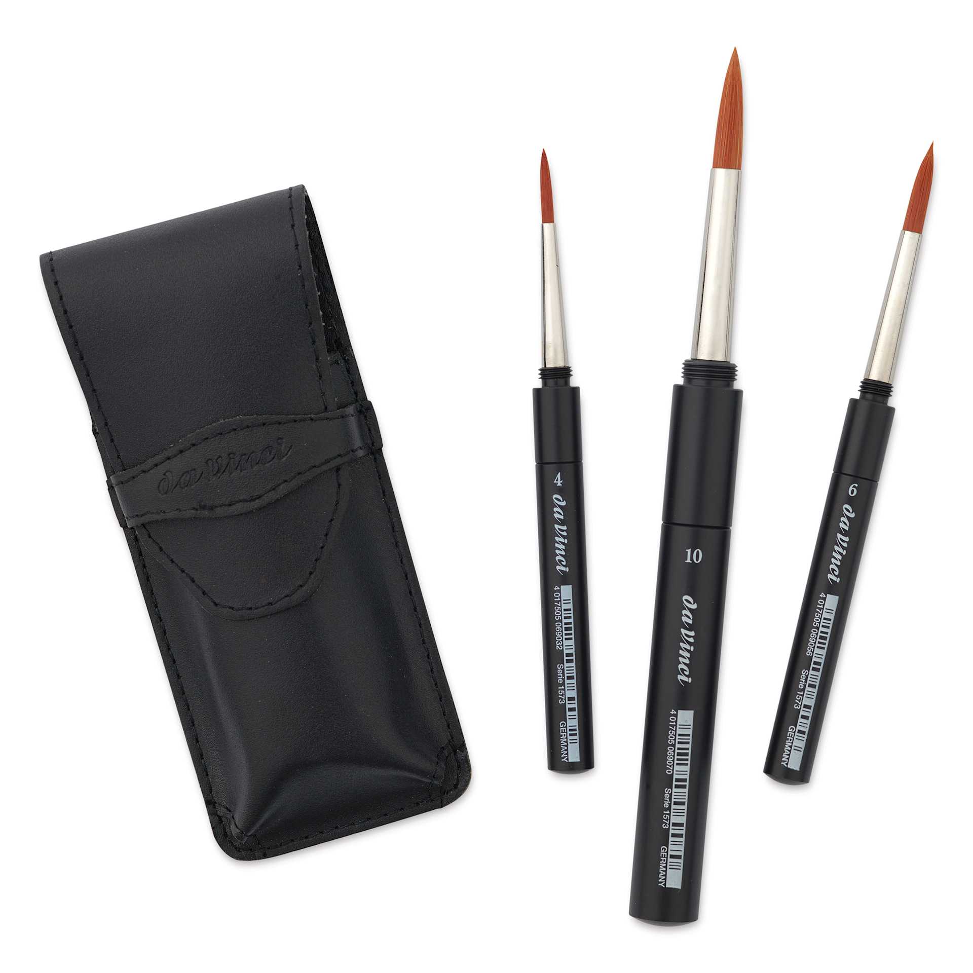 Da Vinci Cosmotop Spin Travel Brushes - Set of 3, brushes out of the travel case Da Vinci Cosmotop Spin Travel Brushes - Set of 3, brushes out of the travel case