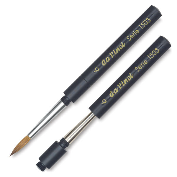 Da Vinci Maestro Kolinsky Travel Round Brushes (one opened and one closed)